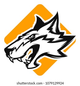 black and white fox head mascot vector illustration esports logo