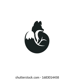 Black and white fox and red panda vector logo