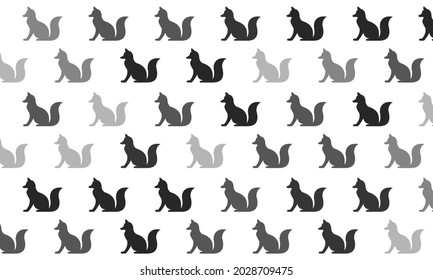 Black and White Fox Seamless Pattern Background