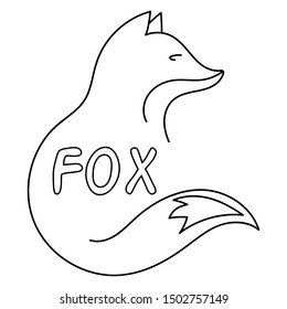 Black and White Fox sign . Fox icon . Fox logo - vector illustration isolated on white background