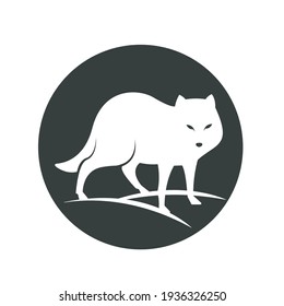 icono vector de zorro blanco y negro aislado en blanco 