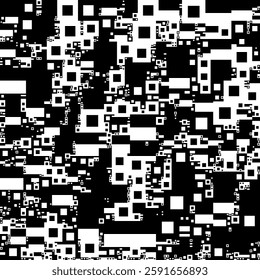 Black and White Fractal Grid for Abstract Digital Design Background