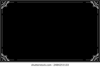 Black white frame or border ornate decor ornamental decorative background vector creative beautiful card design