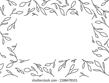 Black White Frame Branches Leaves Vector Stock Vector (Royalty Free ...