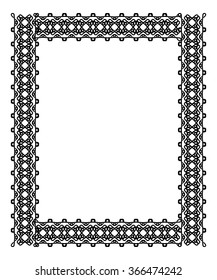 Black and white frame with celtic knots