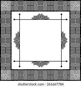 Black and white frame with complex patterns