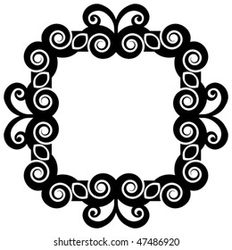 black and white frame design, abstract vector image