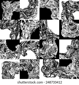 Black and white frame details patchwork