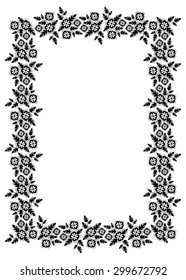 Black and white frame with floral elements