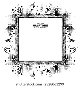 cuadro negro y blanco y vector de fondo de semitono
