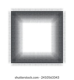 Black and white frame isolated on white Halftone pattern with black polka dots Abstract halftone background Pop Art Backdrop Modern texture for postcards posters web and other design tasks Vector