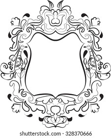 black and white frame isolated on white