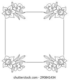 Flower Frame Rose Floral Drawing Sketch Stock Vector (Royalty Free ...