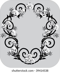Black and white frame on gray background