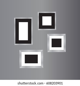 Black and white frame on wall vector