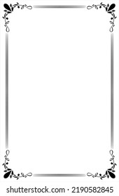 black and white frame with ornament