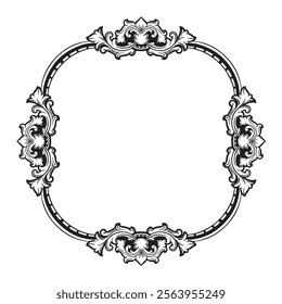  black and white frame with ornament vector illustration art