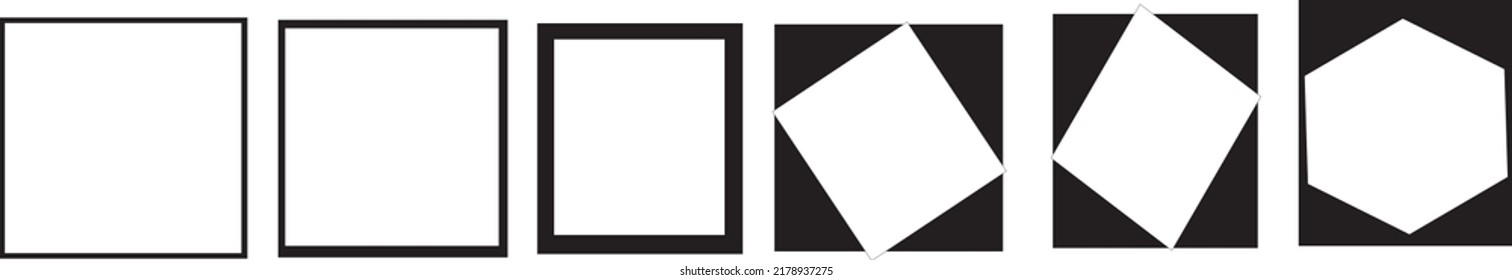 Black and white frame pack of 6 