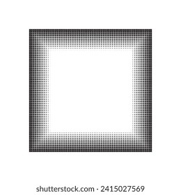 Black and white frame with place for text Halftone pattern with black polka dots Abstract halftone background Pop Art Backdrop Modern texture for postcards posters web and other design tasks Vector