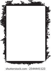 black and white frame, a square frame with black paint frame border, a white sheet of paper with a black border, 