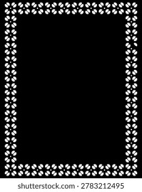 Black and white frame. Vector illustration of an empty vintage black and white postage stamp border template on blank paper texture for a classic letter or card design.