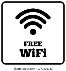 Black White Free Wifi Sign Stock Vector (Royalty Free) 1771501133 ...