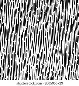 black and white freehand seamless patterns with vertical small irregular strokes for abstract backgrounds in grunge style in vector