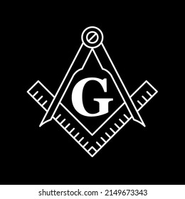 Black White Freemasonry Masonry Free Masons Stonemasons Organisation Secret Society Logo Symbol Icon Emblem Badge Vector