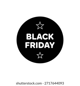 Black and White Black Friday Circular Text Icon