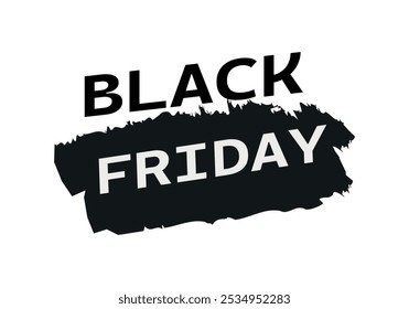 Afiche de viernes negro y blanco con mancha de pintura negra
