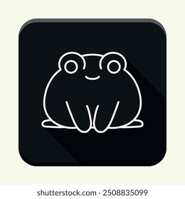 Icono blanco y negro del App de la rana. Icono de aplicación de rana.