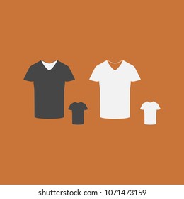 Black and white front and back shirt icons