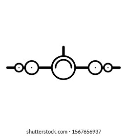 black and white front plane isolated over white background vector