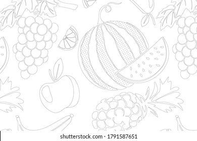 Black and white fruit backgrounds.