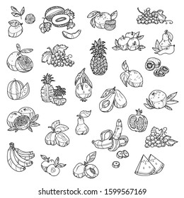 Black and white fruit set