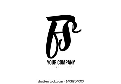 black and white fs f s alphabet letter combination suitable as a logo icon design for a company or business