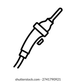 Black and white fuel pump nozzle isolated on white background vector illustration