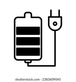 black and white full battery icon vector