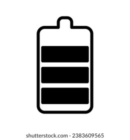 black and white full battery icon vector