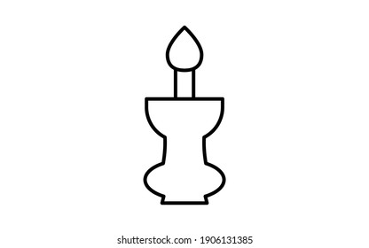 Black and white funeral icon, candle holder