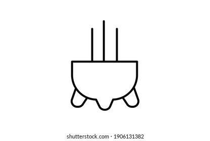 Black and white funeral icon, incense burner