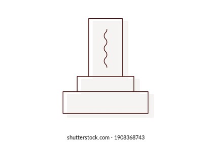Black and white funeral icon, tombstone