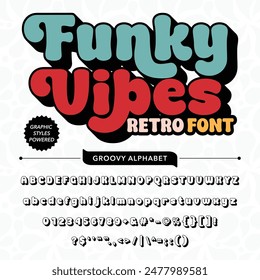 Schwarz-Weiß Funky Vibes Retro Klassische Anzeige fett Schriftalphabet