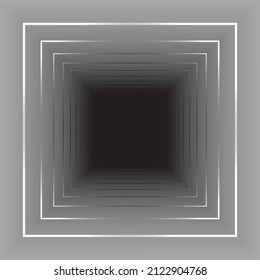 Schwarz-Weiß-Trichter-Quadrat-Formen. Dunkel drinnen und sieht wie bodenlos aus