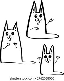 gatos negros y blancos divertidos conjunto colección de colores de imágenes vectoriales