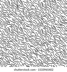Black and white fur texture seamless pattern. Vector illustration