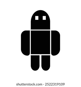 black and white future robot icon