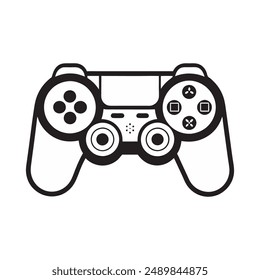 Black and white Game Controller Icon Vector Illustration, Vibrant Gaming Controller Editable Vector File, Cartoon Style Game Controller
