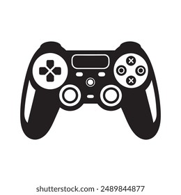 Black and white Game Controller Icon Vector Illustration, Vibrant Gaming Controller Editable Vector File, Cartoon Style Game Controller
