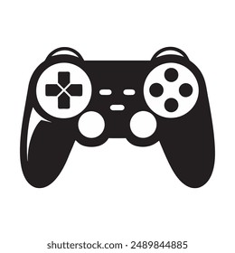 Black and white Game Controller Icon Vector Illustration, Vibrant Gaming Controller Editable Vector File, Cartoon Style Game Controller
